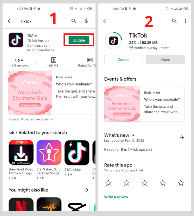 Check for TikTok app updates