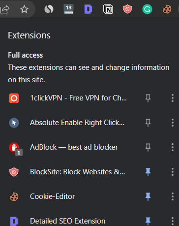 Disable Extensions on Chrome