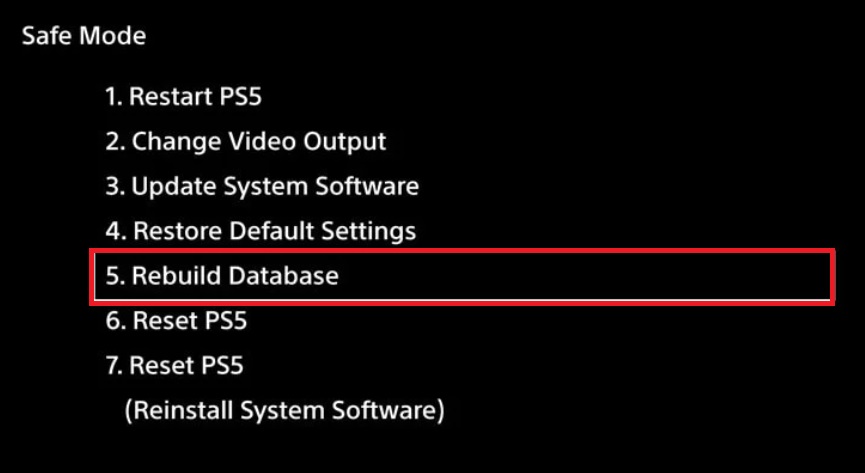 rebuild ps5 database